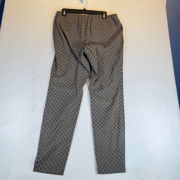 Alfani Ankle Pants Woman's 10 (9" Rise) Brown Geometric Tear Drops Elastic Waist - Picture 10 of 14